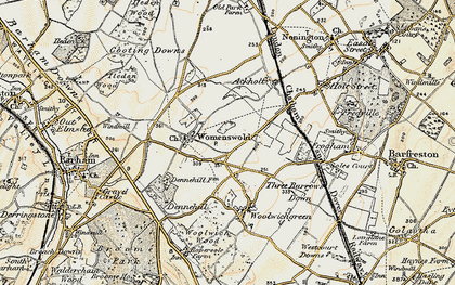 Old map of Woolage Village in 1898-1899