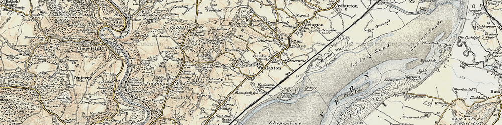 Old map of Woolaston Grange in 1899-1900