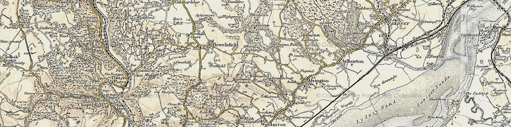 Old map of Woolaston Common in 1899-1900
