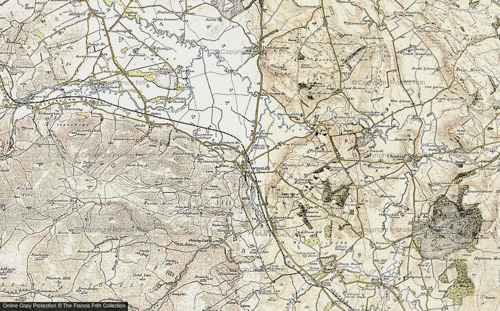 Old Map of Historic Map covering West Weetwood in 1901-1903