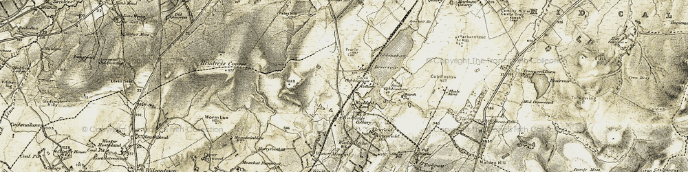 Old map of Woolfords Cottages in 1904-1905