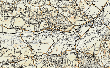 Old map of Woolhampton in 1897-1900