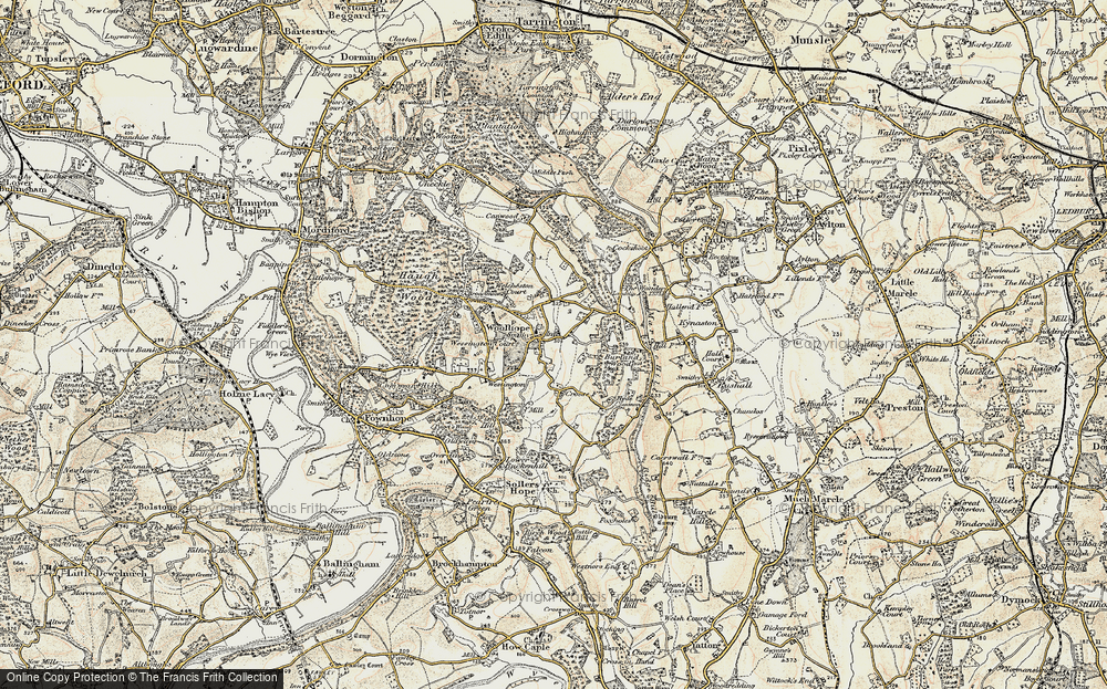 Old Map of Historic Map covering Busland Wood in 1899-1901