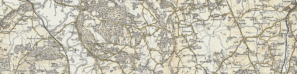 Old map of Busland Wood in 1899-1901