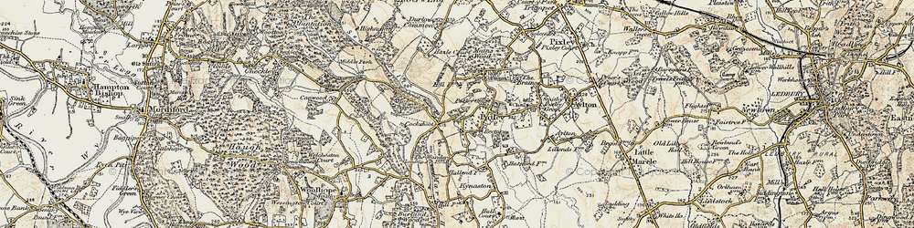 Old map of Woolhope Cockshoot in 1899-1901