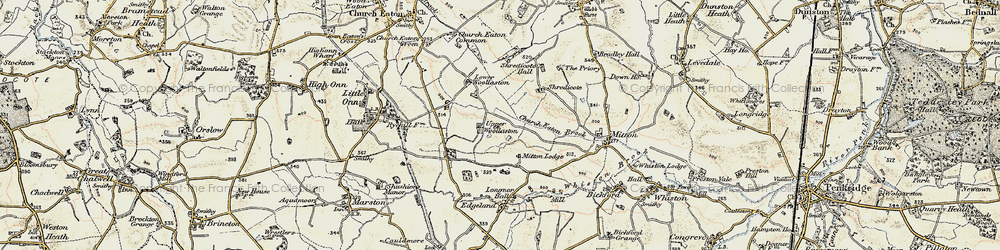 Old map of Woollaston in 1902