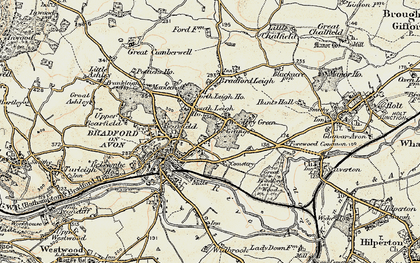 Old map of Woolley in 1898-1899