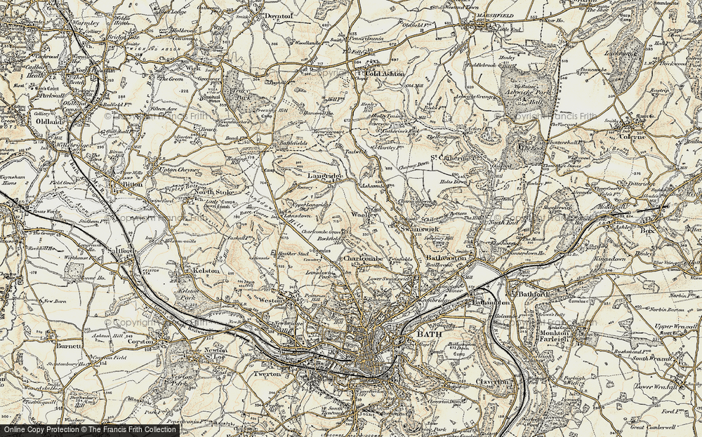 Old Map of Woolley, 1899 in 1899