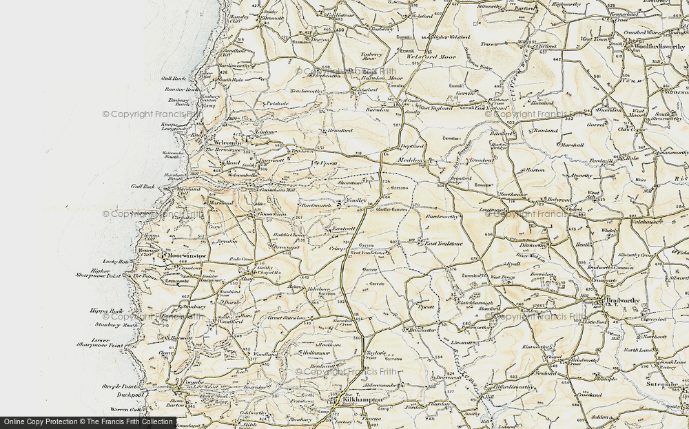 Old Map of Woolley, 1900 in 1900