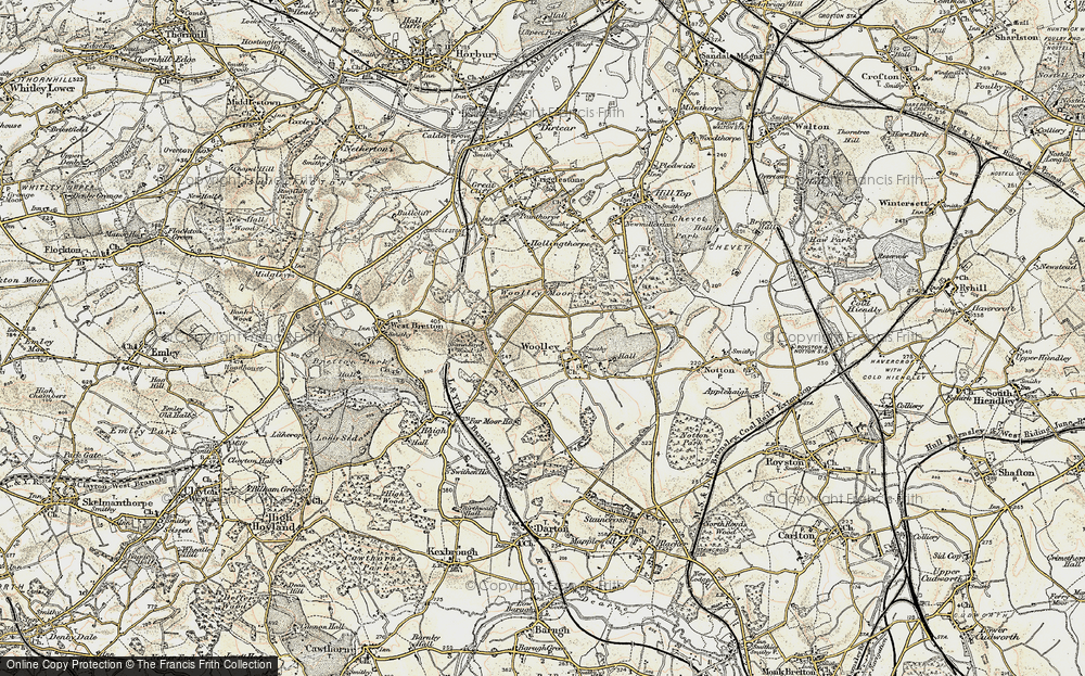 Old Map of Historic Map covering Woolley Hall College in 1903