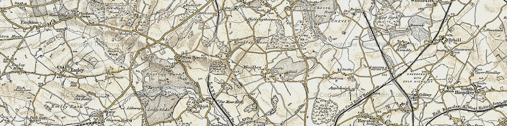 Old map of Woolley in 1903