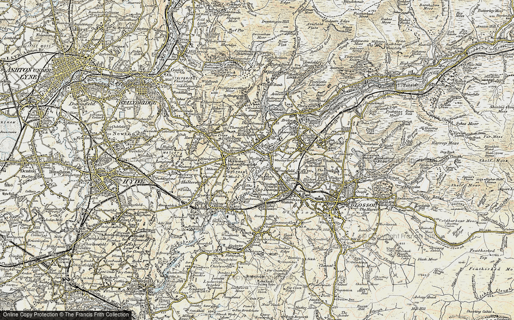 Old Map of Woolley Bridge, 1903 in 1903