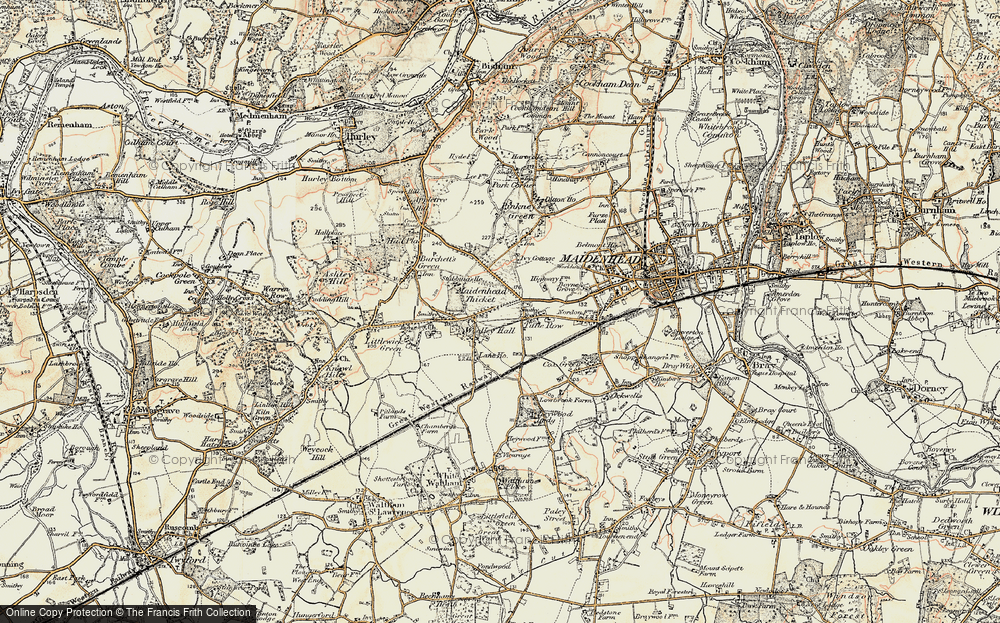Old Map of Woolley Green, 1897-1909 in 1897-1909