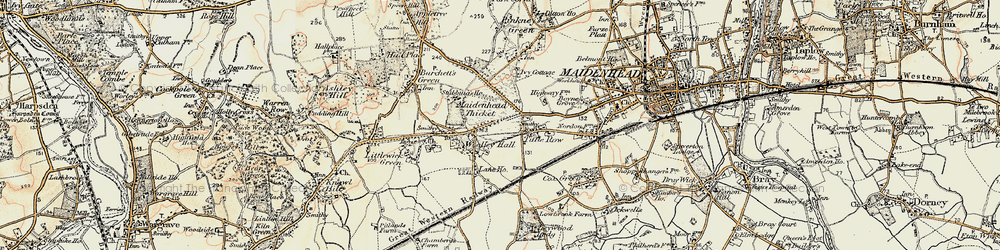 Old map of Woolley Green in 1897-1909