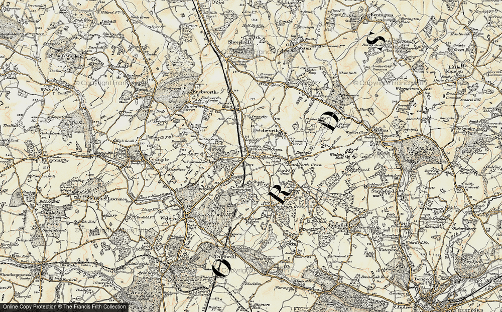 Old Map of Woolmer Green, 1898-1899 in 1898-1899