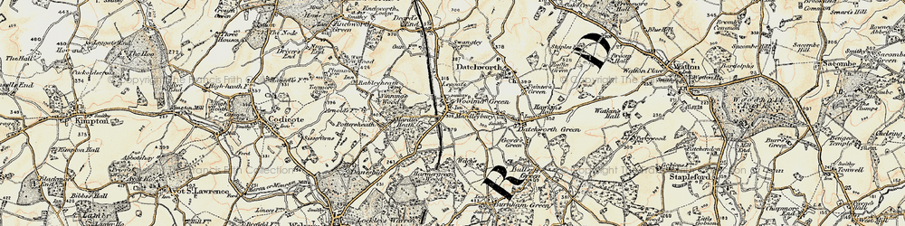 Old map of Woolmer Green in 1898-1899