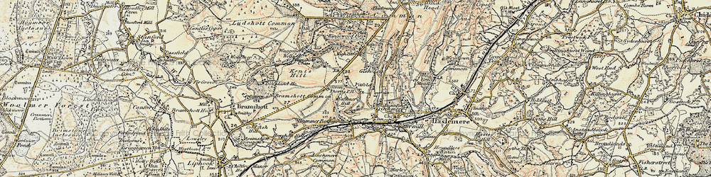 Old map of Woolmer Hill in 1897-1900