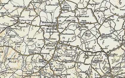 Old map of Woolpack Corner in 1897-1898