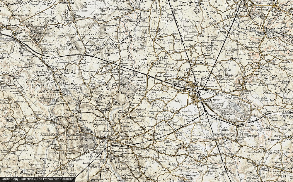 Old Map of Woolstanwood, 1902-1903 in 1902-1903