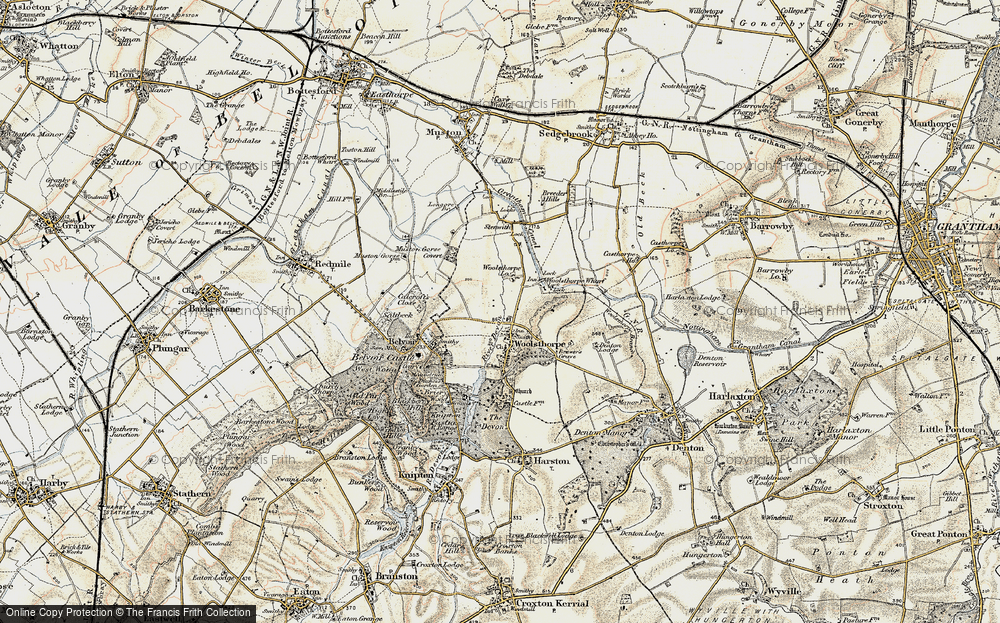 Old Map of Woolsthorpe By Belvoir, 1902-1903 in 1902-1903