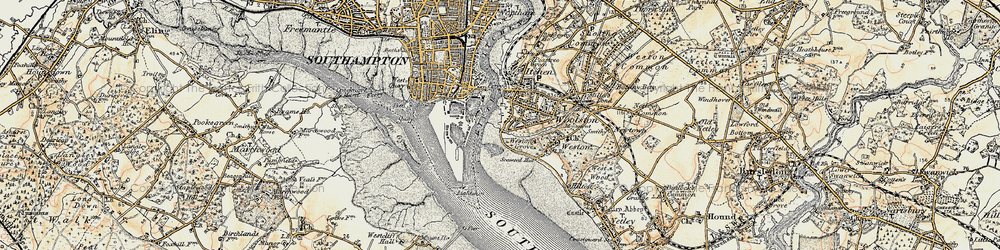 Old map of Woolston in 1897-1909