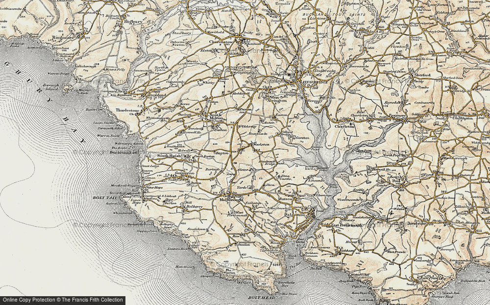 Old Map of Historic Map covering Yarde in 1899