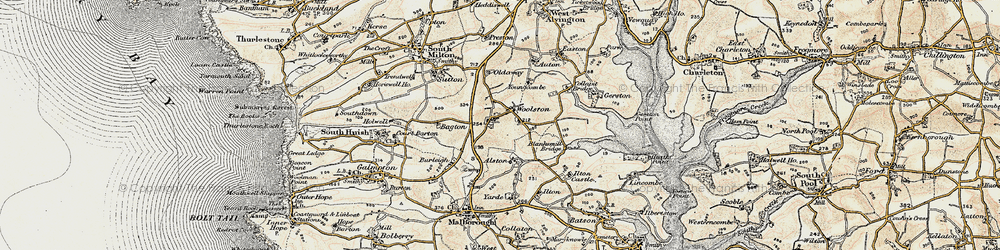 Old map of Blanksmill Br in 1899