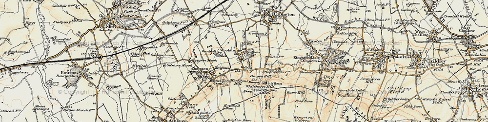 Old map of Woolstone Down in 1898-1899
