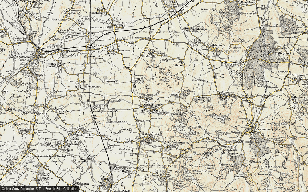 Old Map of Woolstone, 1899-1900 in 1899-1900