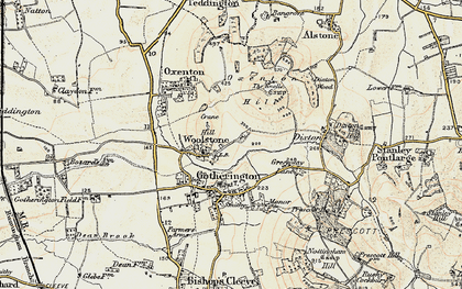 Old map of Woolstone in 1899-1900