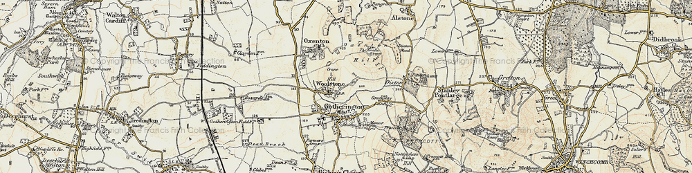 Old map of Woolstone in 1899-1900