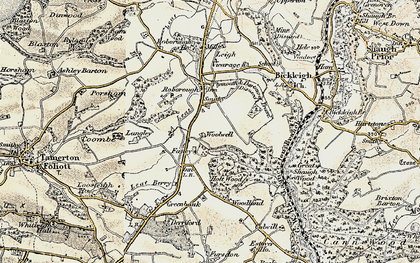 Old map of Woolwell in 1899-1900