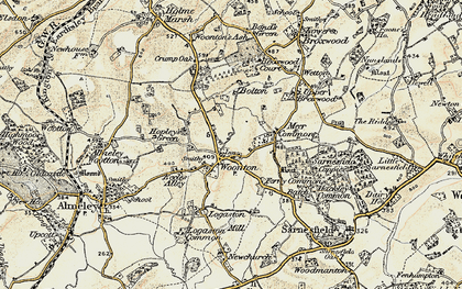Old map of Woonton in 1900-1901