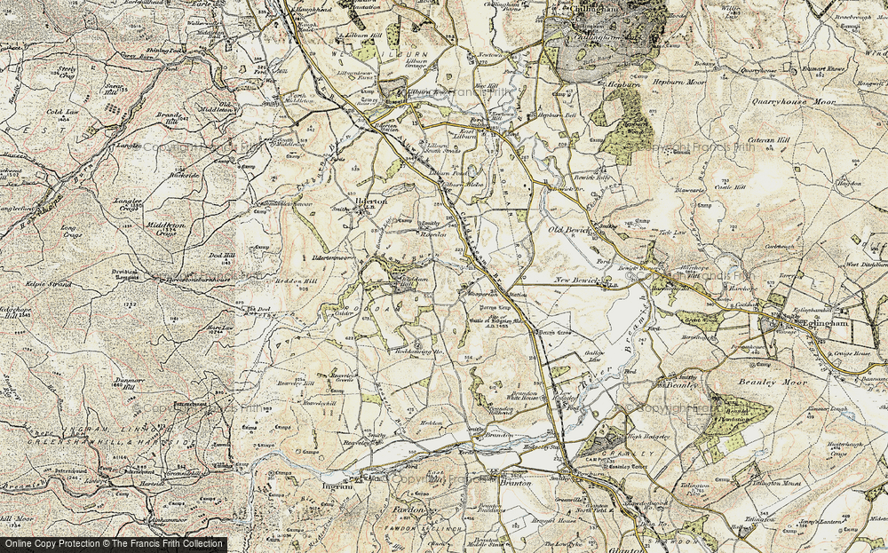 Old Map of Wooperton, 1901-1903 in 1901-1903