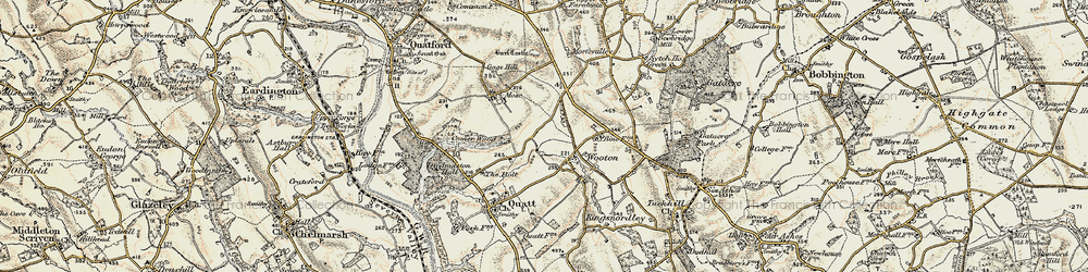 Old map of Wooton in 1902