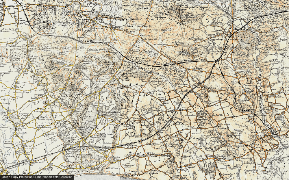 Old Map of Historic Map covering Broadley Inclosure in 1897-1909