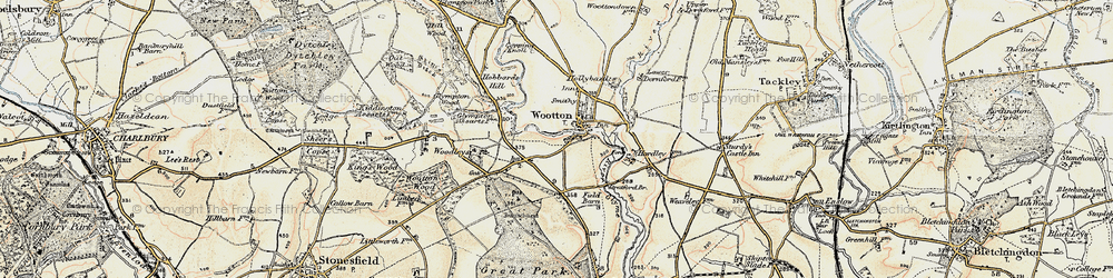 Old map of Wootton in 1898-1899