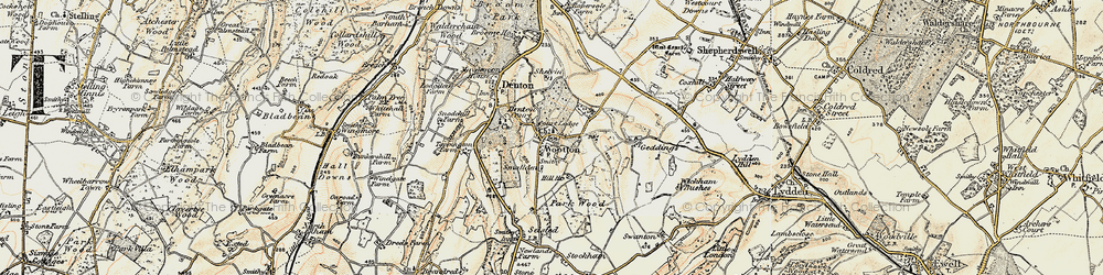 Old map of Wootton in 1898-1899