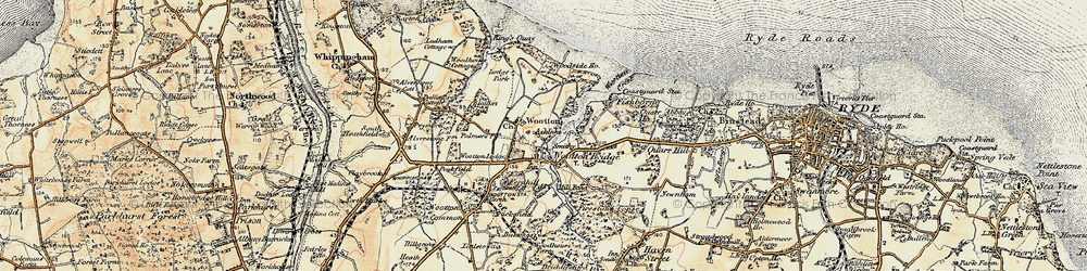 Old map of Wootton in 1899