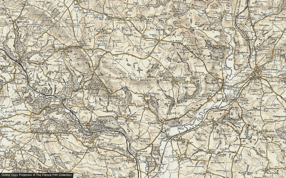 Old Map of Historic Map covering Wildhay in 1902