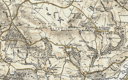 Old map of Wootton in 1902