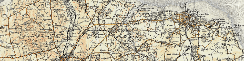 Old map of Wootton Bridge in 1899