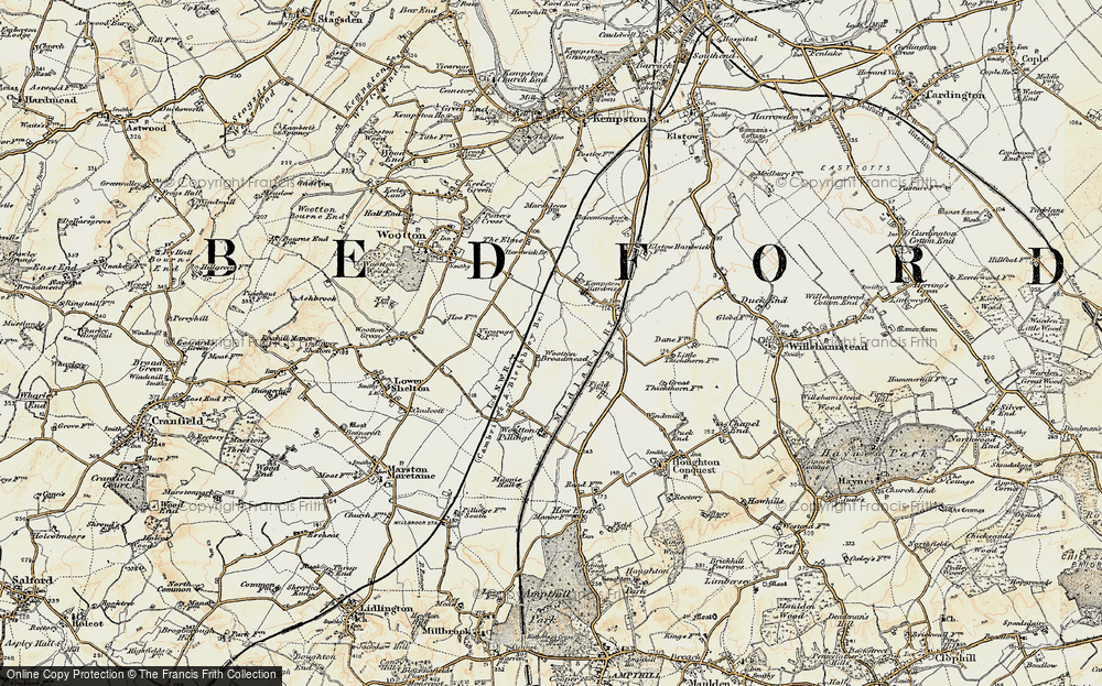 Old Map of Wootton Broadmead, 1898-1901 in 1898-1901