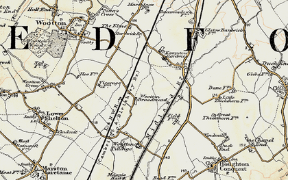 Old map of Wootton Broadmead in 1898-1901