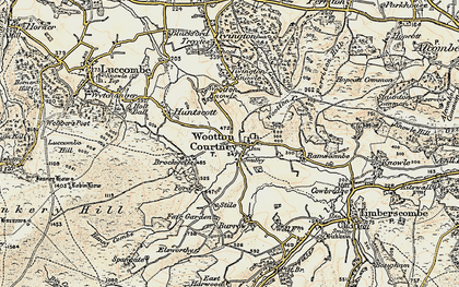 Old map of Wootton Courtenay in 1898-1900