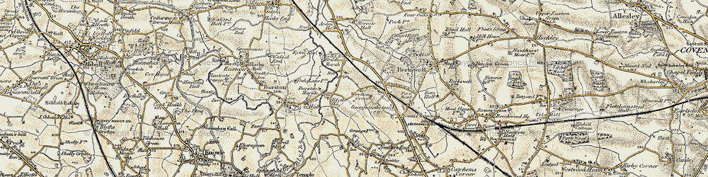 Old map of Wootton Green in 1901-1902