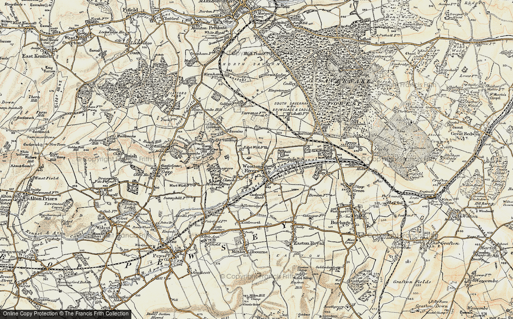 Old Map of Historic Map covering Apshill Copse in 1897-1899