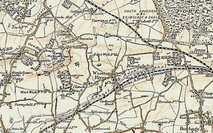 Old map of Wootton Rivers in 1897-1899