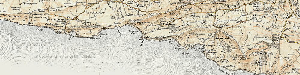 Old map of Worbarrow in 1899-1909