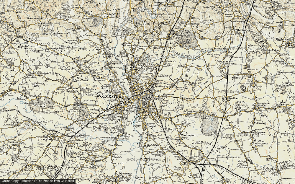 Old Map of Worcester, 1899-1902 in 1899-1902